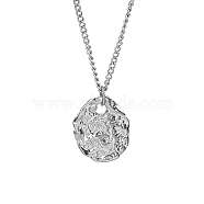 Stainless Steel Pendant Necklaces for Women, Twist Oval, Stainless Steel Color, 17.72 inch(45cm)(KT3056-2)