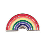 Alloy Enamel Brooches, Enamel Pin, with Butterfly Clutches, Rainbow, Platinum, Colorful, 13.4x26mm(GUQI-PW0001-032H)