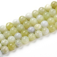 Natural Green Jade Beads Strands, Round, 8mm, Hole: 1mm, about 50pcs/strand, 14.96 inch(38cm)(X-G-G844-01-8mm)
