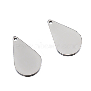 Stainless Steel Charms, Teardrop Charm, Stainless Steel Color, 14x9mm(PW-WG31F01-02)