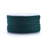 Polyester Braided Cord, Teal, 2mm, about 16.4 yards(15m)/roll(OCOR-F010-A43-2MM)