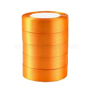 Single Face Satin Ribbon, Polyester Ribbon, Orange, 1 inch(25mm) wide, 25yards/roll(22.86m/roll), 5rolls/group, 125yards/group(114.3m/group)(RC25mmY017)