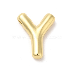 Eco-Friendly Rack Plating Brass Pendants, Long-Lasting Plated, Lead Free & Cadmium Free, Real 18K Gold Plated, Letter Charm, Letter Y, 22x18x5.5mm, hole: 3x2mm(KK-R143-21G-Y)