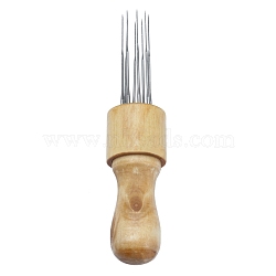 8 Felting Needles Needle Pen, Wool Felt Punch Needles Tool, with Wood Handle, Linen, 70x27mm(DOLL-PW0002-044A)