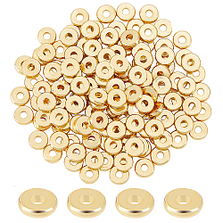 150Pcs Brass Beads, Long-Lasting Plated, Flat Round/Disc, Heishi Beads, Real 18K Gold Plated, 6x1.5mm, Hole: 1.8mm(KK-BC0002-78)