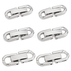 6Pcs 3 Styles 304 Stainless Steel Fold Over Clasps, Oval, Stainless Steel Color, 18~20x6.5~8x3mm, Hole: 2.5~4x2.5~4mm, 2pcs/style(STAS-GO0001-24)