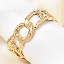 Boho 304 Stainless Steel Twisted Link Cuff Bangles, Golden, Oval, Inner Diameter: 2.09 inch(5.3cm)(SA-CBA1E89-01D-G)
