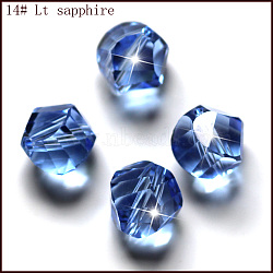 Imitation Austrian Crystal Beads, Grade AAA, Faceted, Polygon, Cornflower Blue, 8mm, Hole: 0.9~1mm(SWAR-F085-8mm-14)