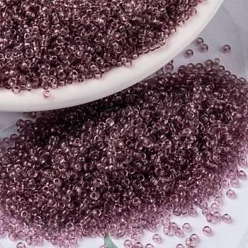 MIYUKI Round Rocailles Beads, Japanese Seed Beads, 15/0, (RR142) Transparent Smoky Amethyst, 15/0, 1.5mm, Hole: 0.7mm, about 250000pcs/pound