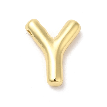 Eco-Friendly Rack Plating Brass Pendants, Long-Lasting Plated, Lead Free & Cadmium Free, Real 18K Gold Plated, Letter Charm, Letter Y, 21~23x13~26x4.5~5.5mm, Hole: 2.5~3.5x1.5~2mm
