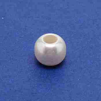 ABS Plastic Imitation Pearl Beads, Round, Creamy White, 15.5x13.4mm, Hole: 6.8mm, about 600pcs/1000g