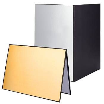 2Pcs 2 Colors Rectangle Folding Reflective Cardboard, Photography Supplies, Mixed Color, 578x420x2.5mm, 1pc/color