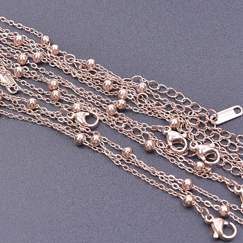 1.6mm Unisex 304 Stainless Steel Satellite Chains Necklaces