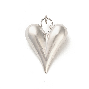 Rack Plating Brass Pendants, Cadmium Free & Lead Free, Long-Lasting Plated, Hollow Heart, Platinum, 38x28x10mm, Hole: 4mm