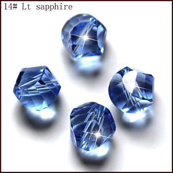 Imitation Austrian Crystal Beads, Grade AAA, Faceted, Polygon, Cornflower Blue, 8mm, Hole: 0.9~1mm