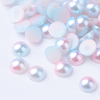 Imitation Pearl Acrylic Cabochons, Dome, Pink, 5x2.5mm, about 5000pcs/bag