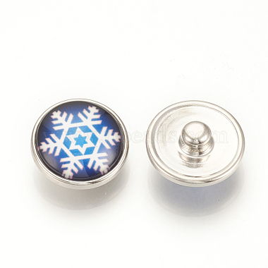 Christmas Pattern Brass Glass Snap Buttons(SNAP-Q007-097P-M)-2
