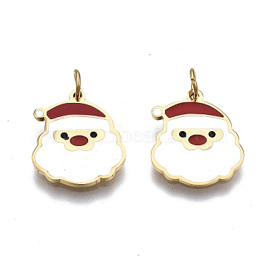 Real 14K Gold Plated White Human Stainless Steel+Enamel Charms