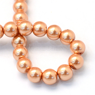 Baking Painted Pearlized Glass Pearl Round Bead Strands(HY-Q330-8mm-33)-4