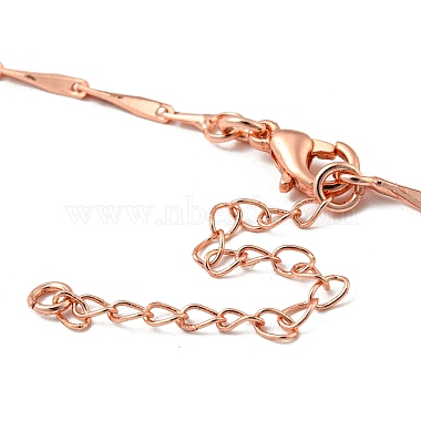 Brass Bar Link Chain Necklaces Making with Clasp(KK-L209-034A-RG)-3
