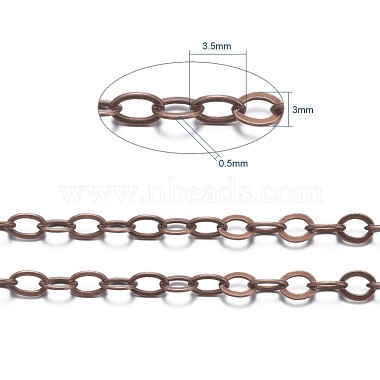 Brass Flat Oval Cable Chains(CHC025Y-R)-6