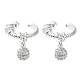 Rack Plating Brass Micro Pave Cubic Zirconia Cuff Earring(EJEW-C086-14P)-1