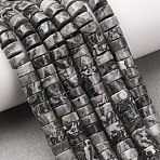 Natural Map Stone Beads Strands, Disc, Heishi Beads, 6x3.5mm, Hole: 0.8mm, about 115~118pcs/strand, 14.76~14.96''(37.5~38cm)(G-M420-A13-01)