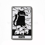 Tarot Theme Printed Acrylic Pendants, Rectangle with Cat Pattern Charms, Death XIII, 39x24x2.5mm, Hole: 1.8mm(MACR-G061-04E)