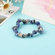 Natural Sodalite Beads Stretch Bracelets for Children, Inner Diameter: 1-7/8 inch(4.8~5.1cm)(BJEW-JB06388-03)