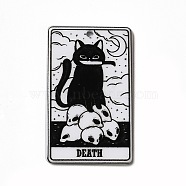 Tarot Theme Printed Acrylic Pendants, Rectangle with Cat Pattern Charms, Death XIII, 39x24x2.5mm, Hole: 1.8mm(MACR-G061-04E)