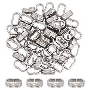 60Pcs 201 Stainless Steel Slide Charms/Slider Beads, for Leather Cord Bracelets Making, Stainless Steel Color, 12x6.5x5mm, Hole: 4x9.5mm(STAS-UN0043-62)