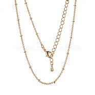 Long-Lasting Plated Brass Cable Chain Necklaces, with Lobster Claw Clasp, Lead Free & Nickel Free, Real 18K Gold Plated, 18.1 inch (46cm), 0.9~2mm(NJEW-K112-09G-NF)