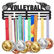 Sports Theme Iron Medal Hanger Holder Display Wall Rack, with Screws, Volleyball Pattern, 150x400mm(ODIS-WH0021-448)