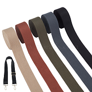 WADORN 5 Rolls 5 Colors Flat Polycotton Ribbon, Garment Accessories, Mixed Color, 1-1/2 inch(38mm), about 4 yards/roll, 1 roll/color(OCOR-WR0001-20)