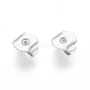 201 Stainless Steel Friction Ear Nuts, Stainless Steel Color, 8.5x9x4.5mm, Hole: 1mm(STAS-I123-21P)