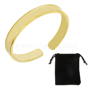 Unicraftale 1Pc Brass Cuff Bangles for Men Women, Golden, Inner Diameter: 2-1/8 inch(5.5cm)(BJEW-UN0001-43)