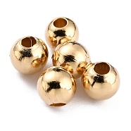 Brass Spacer Beads, Long-Lasting Plated, Round, Real 24K Gold Plated, 3.5mm, Hole: 1.4mm(KK-O133-010B-G)