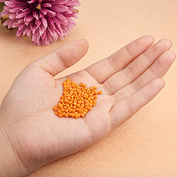 8/0 Round Glass Seed Beads, Dark Orange, 3mm, Hole: 1mm, about 2000pcs/box(SEED-PH0005-03)