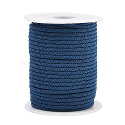 Nylon Threads, Milan Cords/Twisted Cords, Marine Blue, 3mm, about 21.87 yards(20m)/roll(NWIR-P018-46)