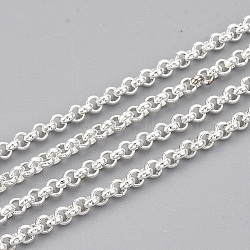 304 Stainless Steel Rolo Chains, Belcher Chain, Unwelded, with Spool, Silver Color Plated, 2.5x1mm, about 32.8 Feet(10m)/roll(CHS-T002-04B)