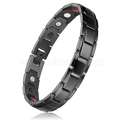 SHEGRACE Stainless Steel Panther Chain Watch Band Bracelets, Gunmetal, 8-5/8 inch(22cm)(JB659A)
