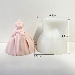 Goddess Wedding Bridal Dress Scented Candle Food Grade Bust Portrait Silicone Molds, Half-body Sculpture Candle Making Molds, Aromatherapy Candle Mold, White, 9.2x9.2x9.2cm(PW-WG75464-01)