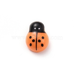 Plastic Cabochons, Ladybug, Dark Orange, 15x11.3x5.8mm(FIND-TAC0013-06B-05)