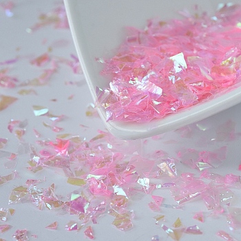 Plastic Candy Sequins/Paillette Chip, UV Resin Filler, for Epoxy Resin Jewelry Making, Pearl Pink, 2~20x2~16mm