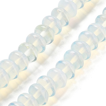 Opalite Beads Strands, Saucer Beads, 8x5mm, Hole: 0.6mm, about 40pcs/strand, 7.76''(19.7cm)