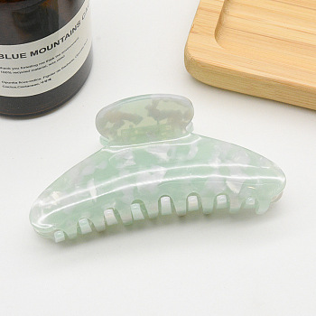 Large Cellulose Acetate(Resin) Hair Claw Clips, Tortoise Shell Non Slip Jaw Clamps for Girl Women, Light Green, 110mm