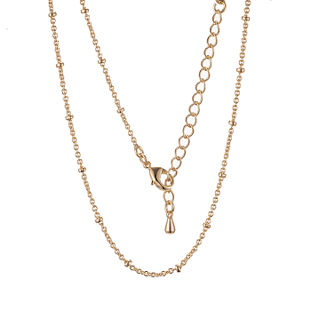 Long-Lasting Plated Brass Cable Chain Necklaces, with Lobster Claw Clasp, Lead Free & Nickel Free, Real 18K Gold Plated, 18.1 inch (46cm), 0.9~2mm