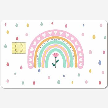 PVC Plastic Waterproof Card Stickers, Self-adhesion Card Skin for Bank Card Decor, Rectangle, Rainbow, 186.3x137.3mm