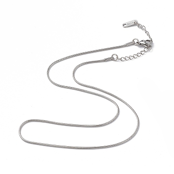 304 Stainless Steel Round Snake Chain Necklace for Men Women, Stainless Steel Color, 15.83 inch(40.2cm)