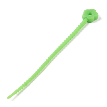 Flower Shape Silicone Cable Zip Ties, Cord Organizer Strap, for Wire Management, Lime, 130x14x5mm